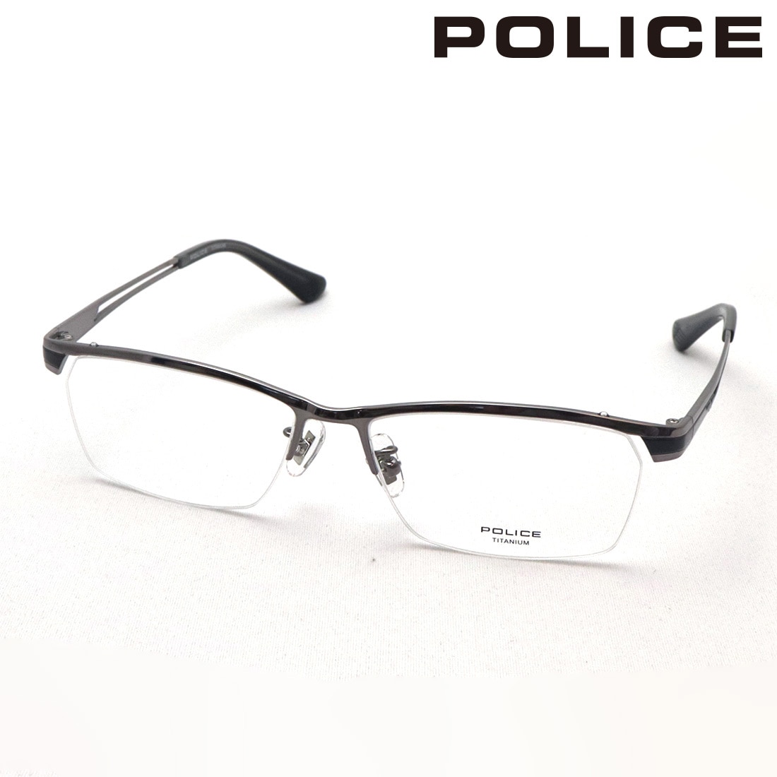 ポリス メガネ POLICE VPLM45J 0568 TITANIUM チタニウム ハーフリム
