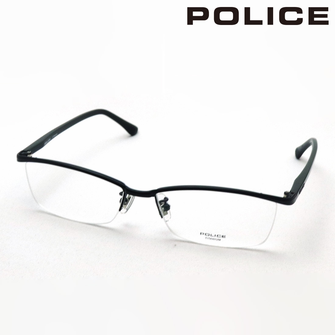 ポリス メガネ POLICE VPLN69J 0530 TITANIUM チタニウム ハーフリム