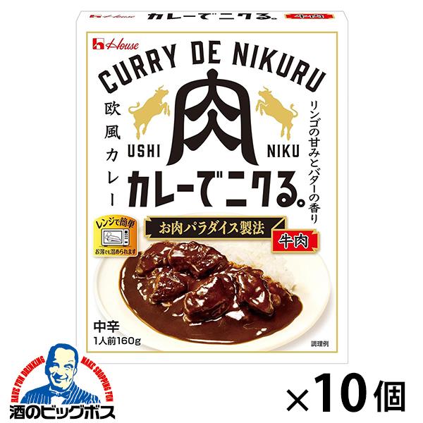 レトルトカレー ビーフカレー 10個セット ハウス食品 カレーでニクる。牛肉 160g×10個(010)『FSH』【本州のみ　送料無料】