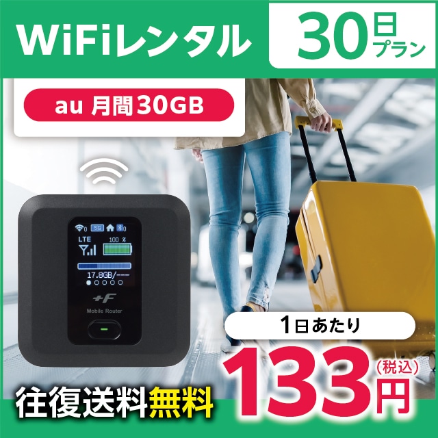 WiFiレンタル 30日プラン au 月間30GB