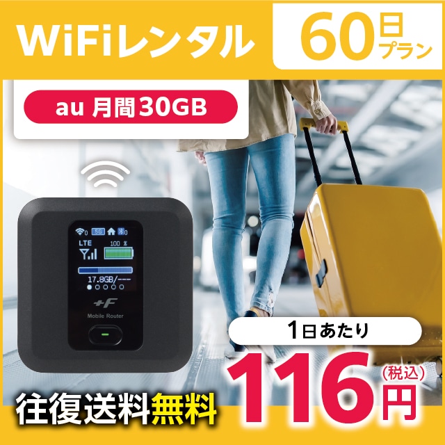 WiFiレンタル 60日プラン au 月間30GB