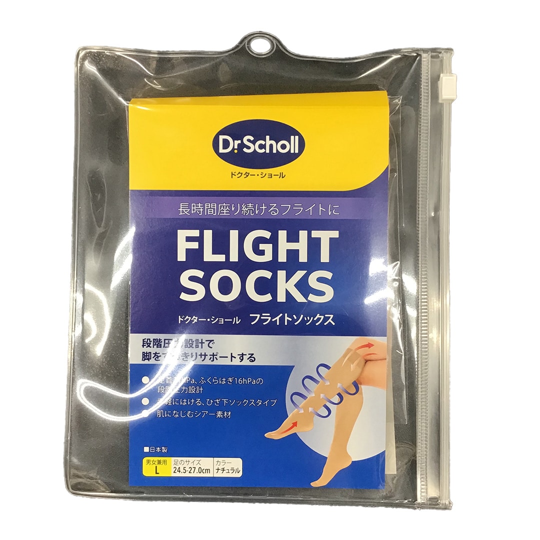 ドクターショール フライトソックス ナチュラル Ｌ