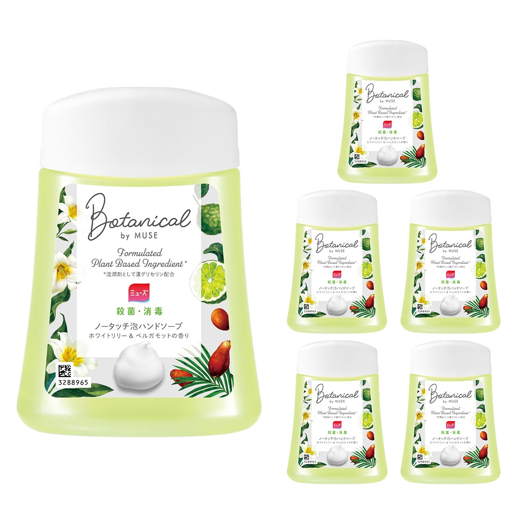 ミューズ ノータッチ ハンドソープ 詰め替え 泡 自動 6個セット ボタニカルホワイト (ホワイトリリー&ベルガモット)