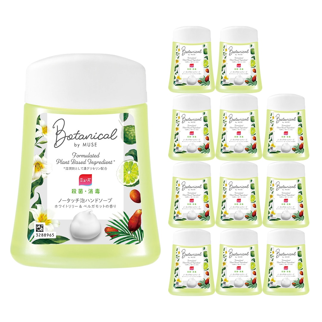 ミューズ ノータッチ ハンドソープ 詰め替え 泡 自動 12個セット ボタニカルホワイト (ホワイトリリー&ベルガモット)