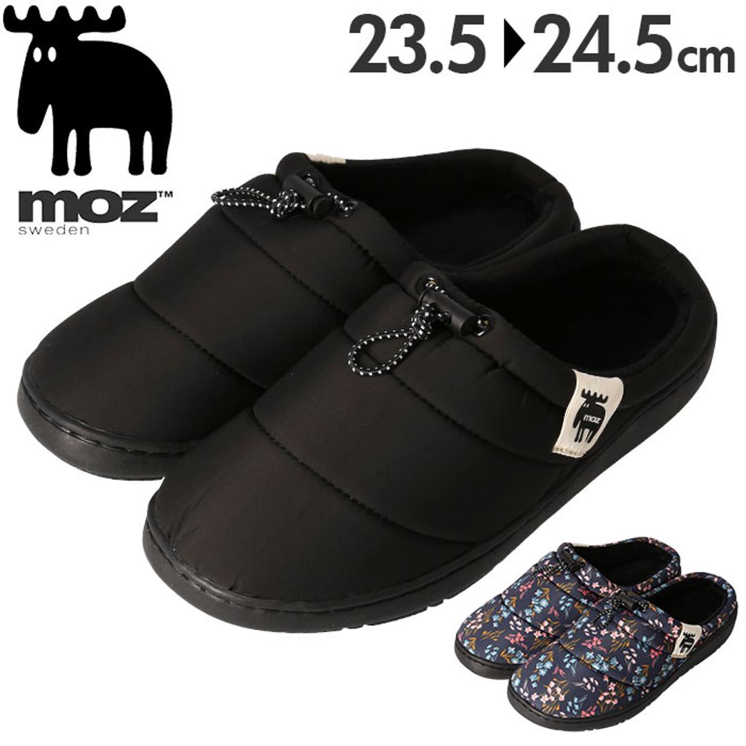 moz モックシューズ 通販 モズ シューズ スリッパ サンダル サボサンダル サボ スリッポン 秋 冬 暖かい キルティング 冬用サンダル 防寒 冬用 かわいい お出かけ 外履き アウトドア キャンプ らくちん 軽量 レディース靴 ブラック 【即日発送】Mサイズ(23.5cm)