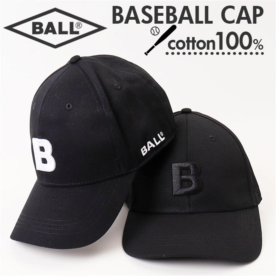 BALL キャップ ボール 63255 通販 帽子 ベースボールキャップ 野球帽 ロゴキャップ メンズ レディース MONOTONE BALL モノトーン ロゴ 刺繍 シンプル おしゃれ かわいい 綿100% コットン100% 男性 女性 メンズ帽子 BLACK/A ・
