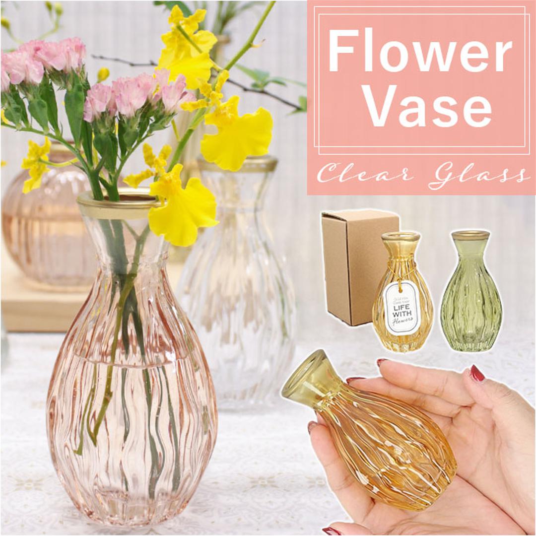 キーストーン 花瓶 通販 ゴールドリム 花器 一輪挿し フラワーベース グラスベース ガラス瓶 雑貨 生花 ドライフラワー フラワーアレンジメント ディスプレイ リビング ダイニング お祝い ギフト おしゃれ かわいい インテリア モダン シンプル シルバーリム/クリア ・