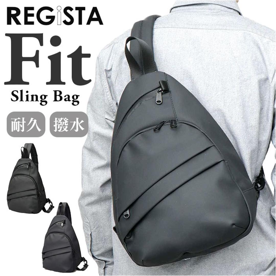 regista レジスタ スリングバッグ 691 通販 スリングバック ワンショルダー ショルダーバッグ ショルダーバック ショルダー 斜めがけ ななめ掛け 肩掛け 鞄 かばん ファスナー ターポリン シンプル 無地 メンズ レディース 男女兼用 ブラック ・