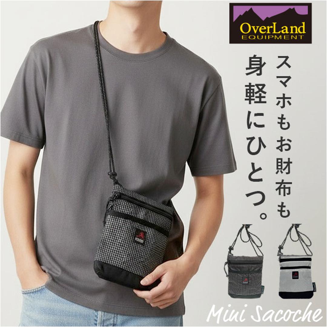 Overland サコッシュ 通販 ショルダーバッグ ミニサコッシュ 肩掛け バッグ メンズ レディース 斜めがけ 斜め掛け アウトドア バック 小さめ 軽量 おしゃれ 軽い シンプル ミニバッグ レジャー キャンプ フェス イベント カジュアル メンズバッグ BLACK ・