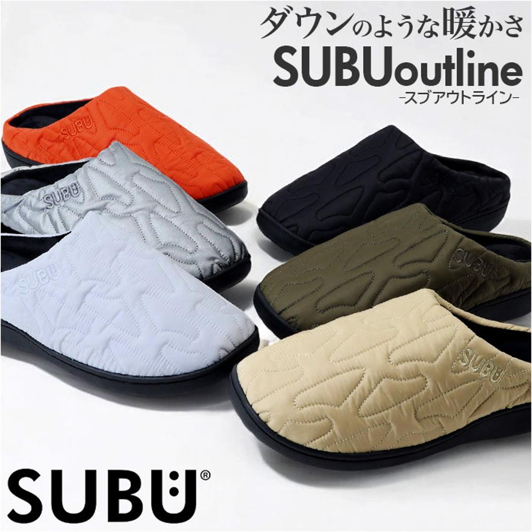 SUBU スブ サンダル 冬 通販 冬用サンダル 暖かいサンダル スリッパ スリッポン 外履き 室内履き サボサンダル ルームシューズ つっかけ 暖かい 軽い 軽量 冬用 キルティング Outline アウトライン レディース メンズ ユニセックス 男女兼用 ブラック 【即日発送】22-23.5cm