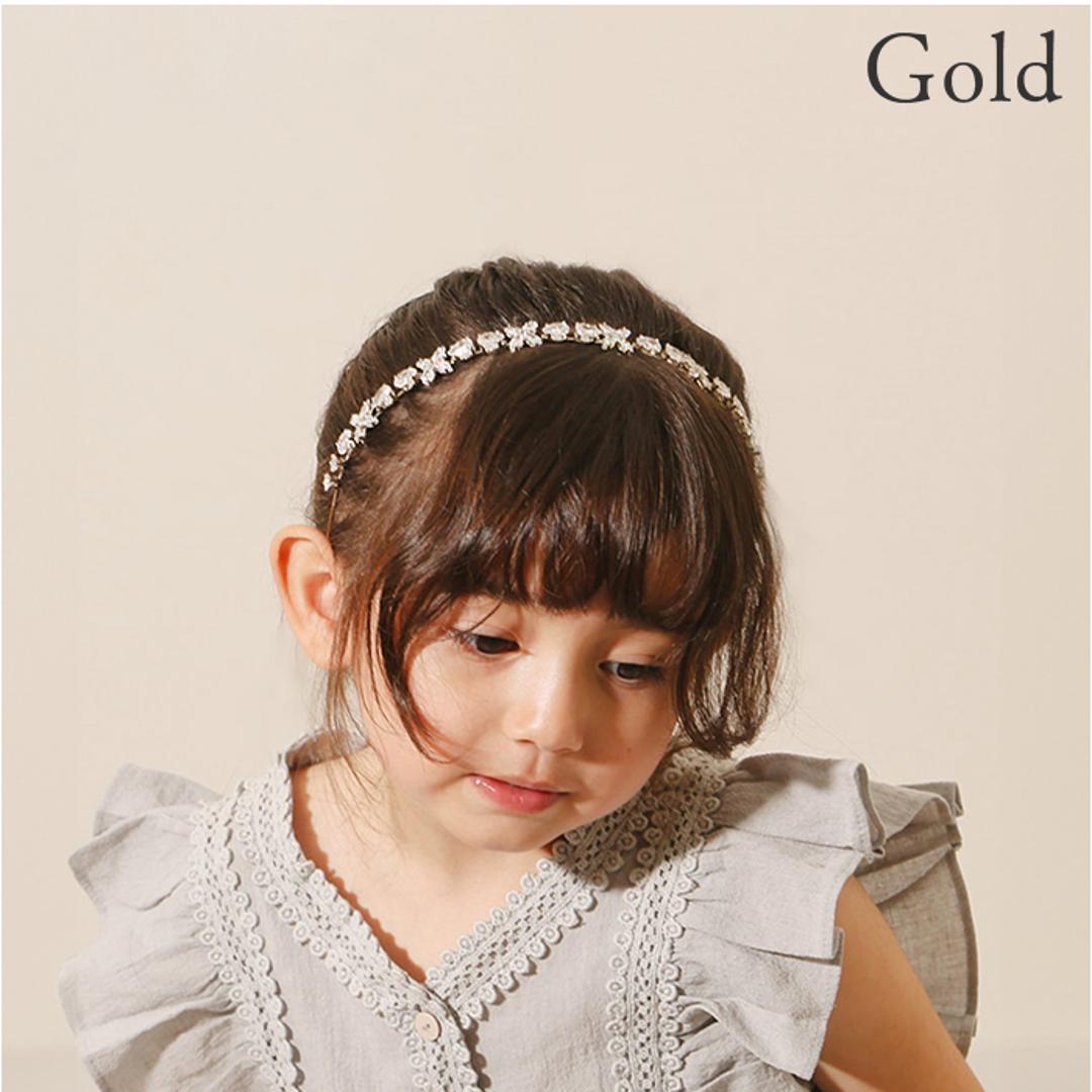 RORA カチューシャ 細め 通販 ローラ エイヴァ ヘッドドレス ヘアアクセサリー 髪飾り キッズ 子供 子ども こども 女の子 女子 キラキラ ビジュー フォーマル おしゃれ かわいい 入園式 卒園式 入学式 卒業式 発表会 結婚式 キッズファッション ゴールド ・