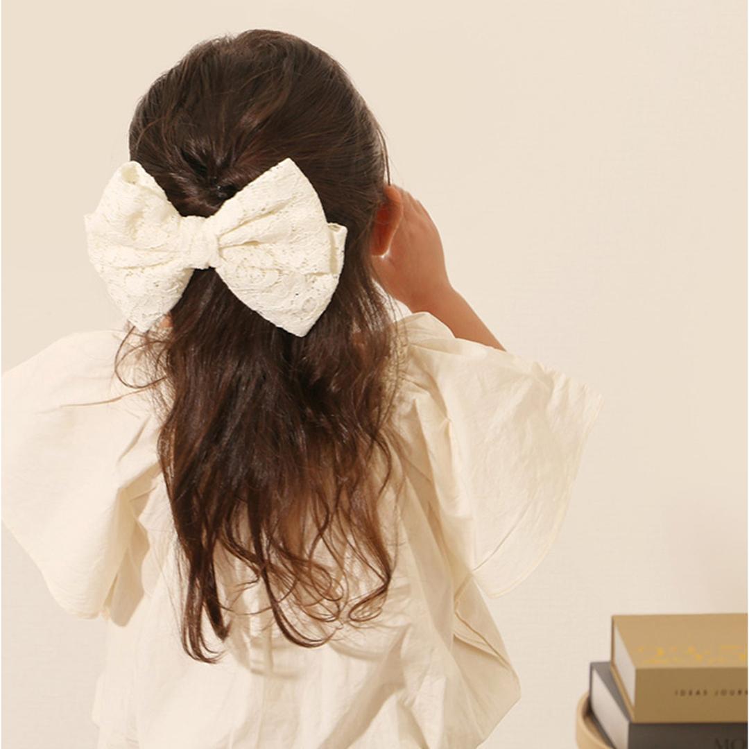 RORA ヘアクリップ 通販 ローラ エリザ バレッタ ヘアアクセサリー 髪飾り キッズ 子供 子ども こども リボン レース 大きめ しっかり かわいい おしゃれ 女の子 女子 入園式 卒園式 入学式 卒業式 フォーマル 発表会 結婚式 キッズファッション キナリ ・