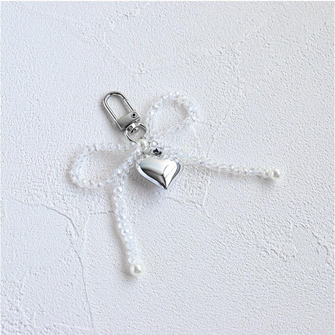 Rora キーリング 通販 ローラ クリストール キーホルダー キーチャーム バッグチャーム ナスカン ハート パール ハート型 チャーム シルバー おしゃれ かわいい キッズ 子供 こども 子ども 女の子 女子 レディース ファッション雑貨 キッズファッション クリアー ・
