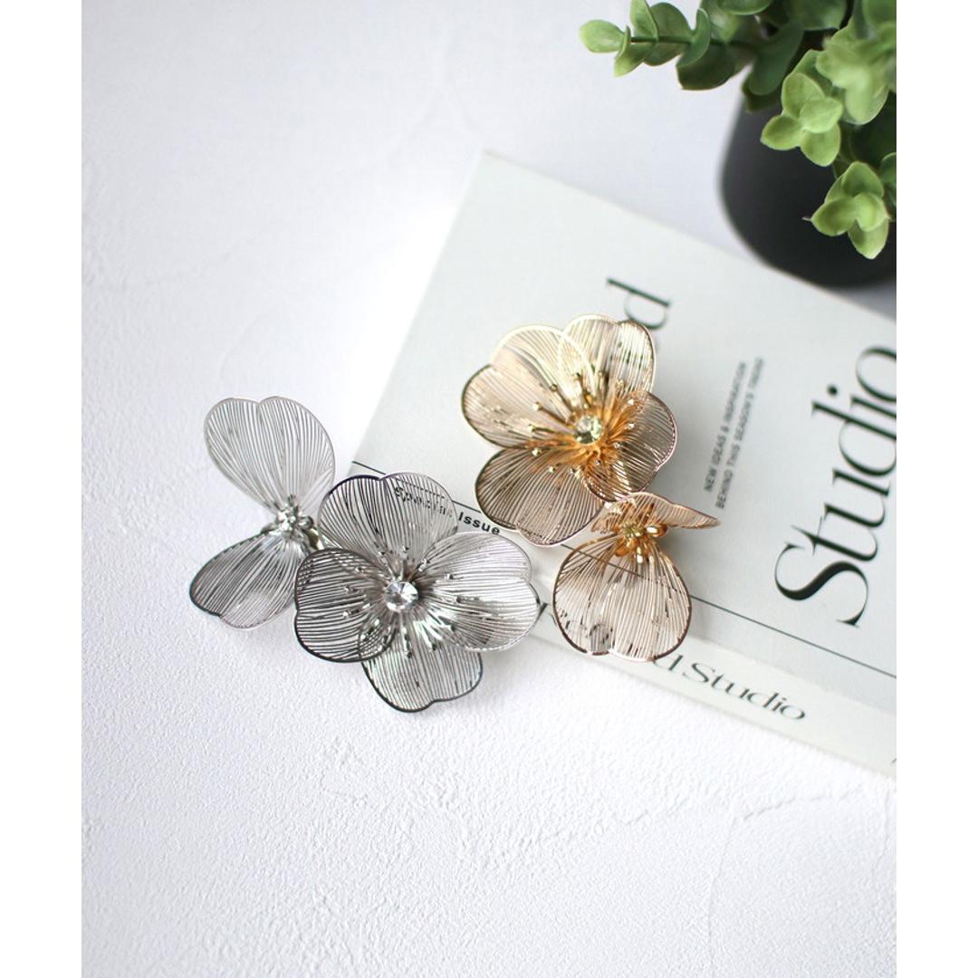 Rora ヘアクリップ キッズ 通販 グラシア ヘアークリップ 髪どめ 髪留め ヘアアクセサリー 髪飾り お花 フラワー 子供 女の子 大人っぽい 卒園式 入学式 結婚式 発表会 可愛い おしゃれ かわいい 子ども用アクセサリー キッズファッション ゴールド ・