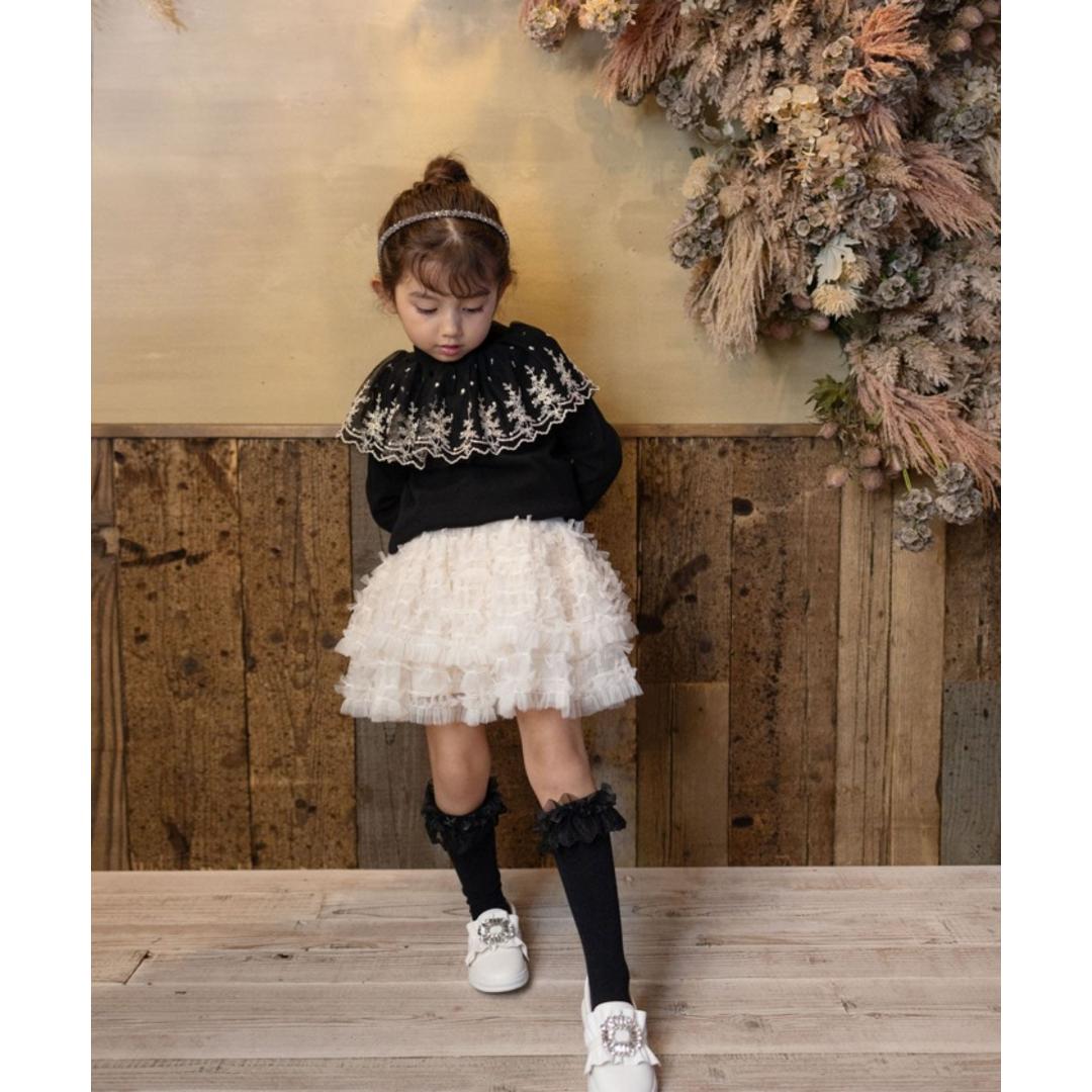 Rora 子供服 スカート 通販 ナデシコ フリフリリボンスカート フレアスカート キッズ 女の子 女子 リボン レース フォーマル カジュアル パーティー お出かけ 誕生日 記念日 かわいい オシャレ 可愛い おしゃれ ボトムス 子ども服 キッズファッション ベージュ 110cm