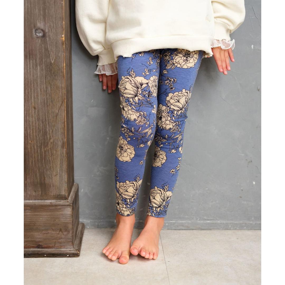 Rora 子供服 レギンス 通販 ロザミア スパッツ パンツ ズボン 花柄 女の子 女子 子供 こども 子ども 10分丈 十分丈 通園 通学 幼稚園 かわいい おしゃれ カジュアル 春 夏 秋 冬 動きやすい ボトムス 子ども服 レッグウェア キッズファッション 花柄.ブルー 110cm