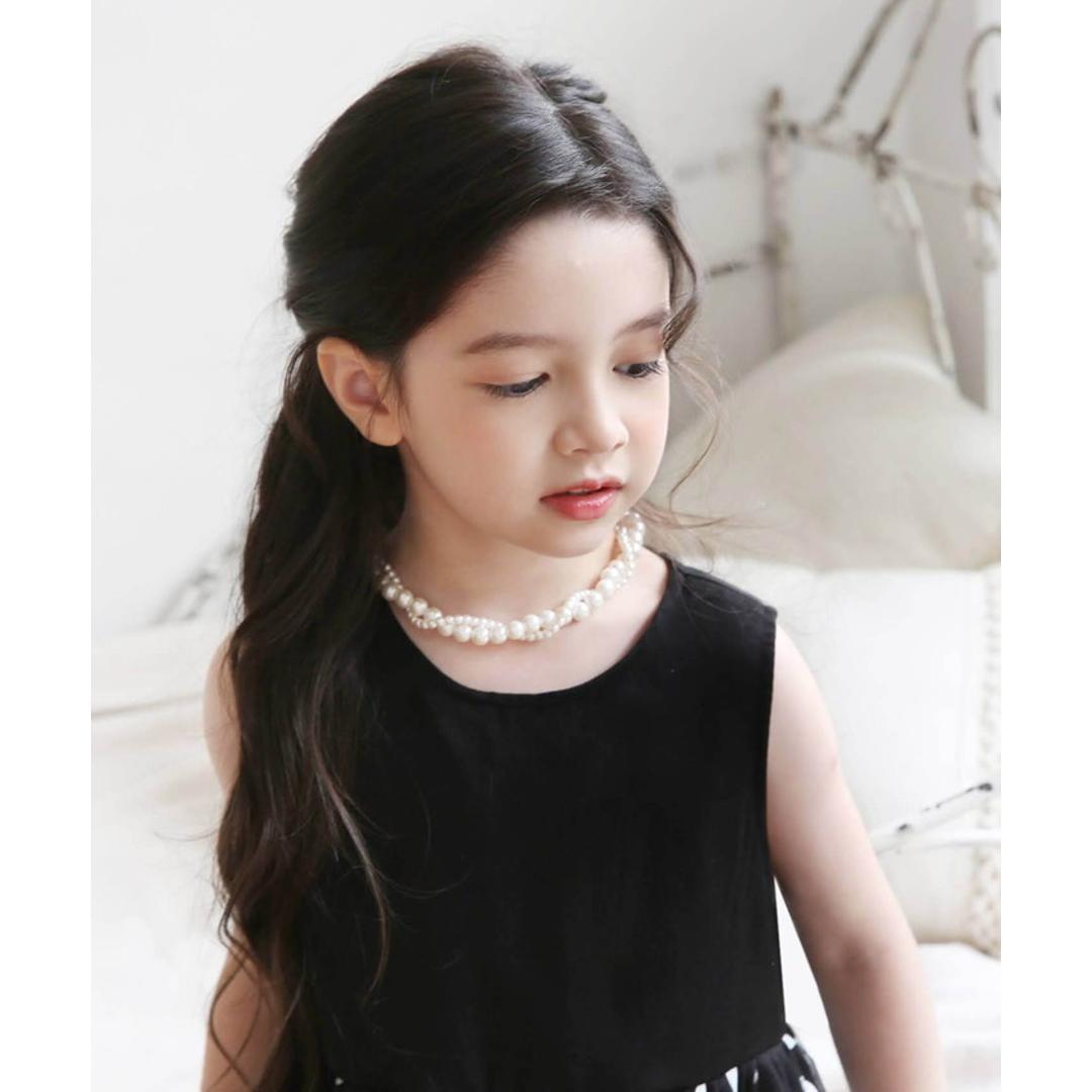 Rora ネックレス キッズ 通販 エリアン パール2連 パールネックレス 首飾り アクセサリー チョーカー パール 女の子 子供 子ども こども フォーマル 大人っぽい 上品 卒園式 入学式 七五三 誕生日 結婚式 パーティー ピアノ発表会 キッズファッション ネックレス フリー
