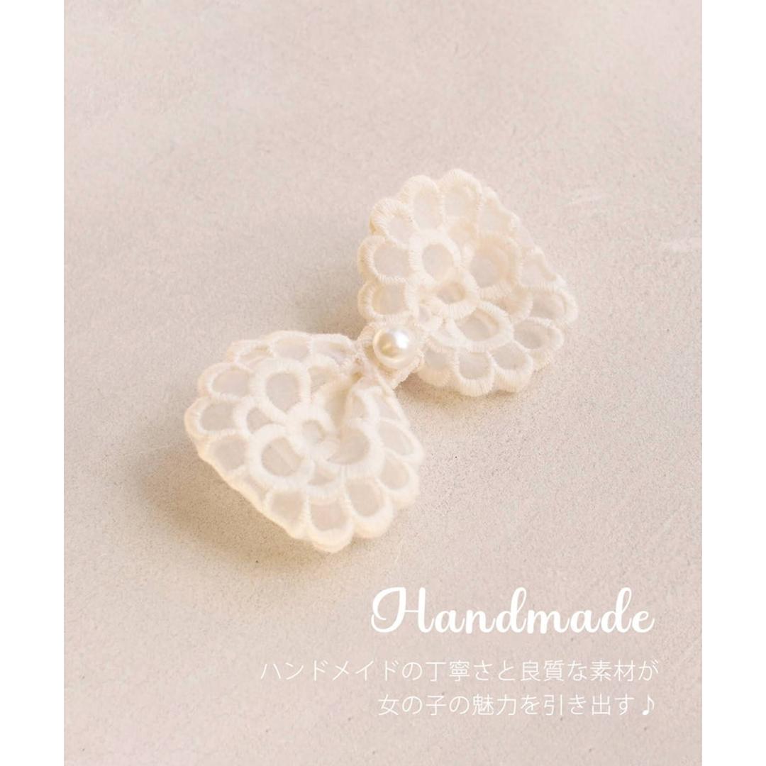 Rora ヘアクリップ キッズ 通販 ベイリー 髪飾り 髪留め リボン 大きめ レース パール ホワイト 女の子 子供 子ども こども フォーマル ナチュラル カジュアル 卒園式 入学式 結婚式 パーティー 七五三 誕生日 かわいい おしゃれ ヘアアクセサリー アイボリー フリー
