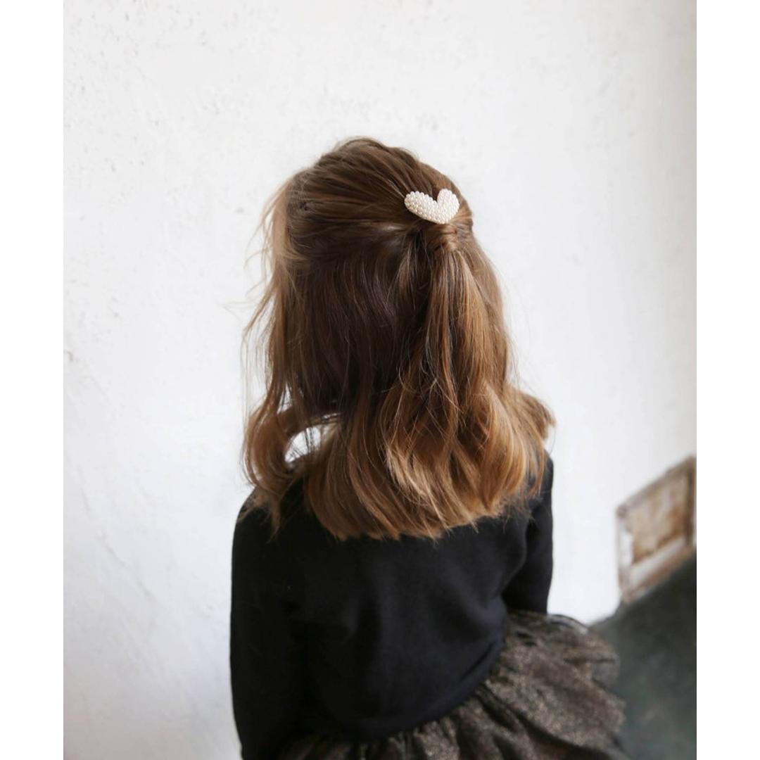 Rora ポニーフック 通販 ハートン 髪飾り ポニー フック ヘアカフ ヘアフック ポニーテール ハート パール ゴールド 女の子 子供 子ども こども フォーマル 卒園式 入学式 卒業式 結婚式 パーティー 発表会 七五三 ヘアアレンジ ヘアアクセサリー ホワイト フリー