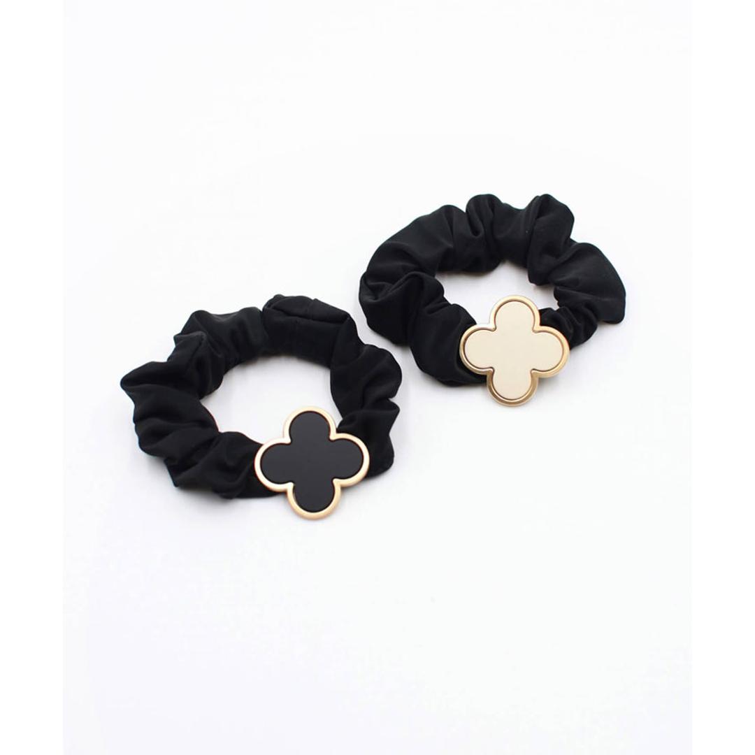 ヘアゴム 子供 クローバー ベロア 通販 シュシュ 髪飾り キッズ 子ども 女の子 卒園式 入園式 入学式 卒業式 フォーマル 結婚式 ピアノ発表会 かわいい おしゃれ シンプル 可愛い ヘアアレンジ ヘアーアクセサリー ヘアアクセサリー キッズファッション ブラック フリー