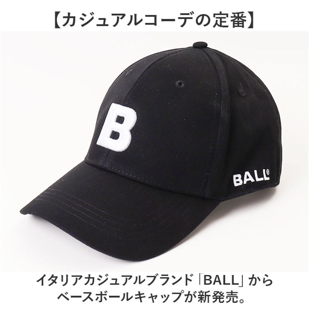 BALL キャップ ボール 63255 通販 帽子 ベースボールキャップ 野球帽 ロゴキャップ メンズ レディース MONOTONE BALL モノトーン ロゴ 刺繍 シンプル おしゃれ かわいい 綿100% コットン100% 男性 女性 メンズ帽子 BLACK/A ・
