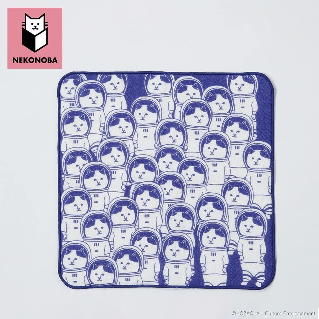 NEKONOBA 通販 ハンカチ ガーゼハンカチ NYANDOROID 柔らかガーゼ ネコノバ かわいい カワイイ ガーゼパイル生地 ハンカチタオル ハンドタオル ガーゼ 猫グッズ おしゃれ 持ち歩き 携帯 コンパクト 吸水 NYANDOROID ・