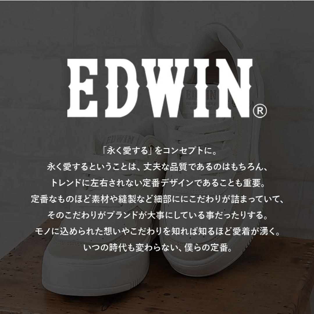 EDWIN スニーカー エドウィン EDW-4375 通販 靴 ローカットスニーカー 運動靴 レディース 軽量 軽い 厚底 カジュアル シンプル 仕事 通勤 通学 学校 中学生 高校生 女子 おしゃれ かわいい 歩きやすい レディース靴 WHITE 23cm