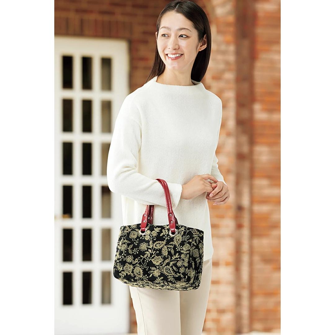 ショルダーバッグ 2way レディース 954144 通販 ショルダーバック ショルダー 肩掛け ななめ掛け 斜めかけ トート 手提げ トートバッグ トートバック 柄 おしゃれ 京都三昌 ペイズリー ギフト プレゼント 贈り物 レディースファッション ショルダーバッグ/ブラック ・