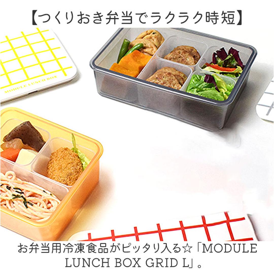 弁当箱 小分けケース付き 通販 お弁当箱 小分け ケース ランチボックス MODULE LUNCH BOX GRID L お弁当用 電子レンジOK レンジOK 冷凍保存 作り置き おかず 冷凍 冷凍食品 ピッタリ入る つくりおき 時短 楽々 らくらく 便利 レッド ・