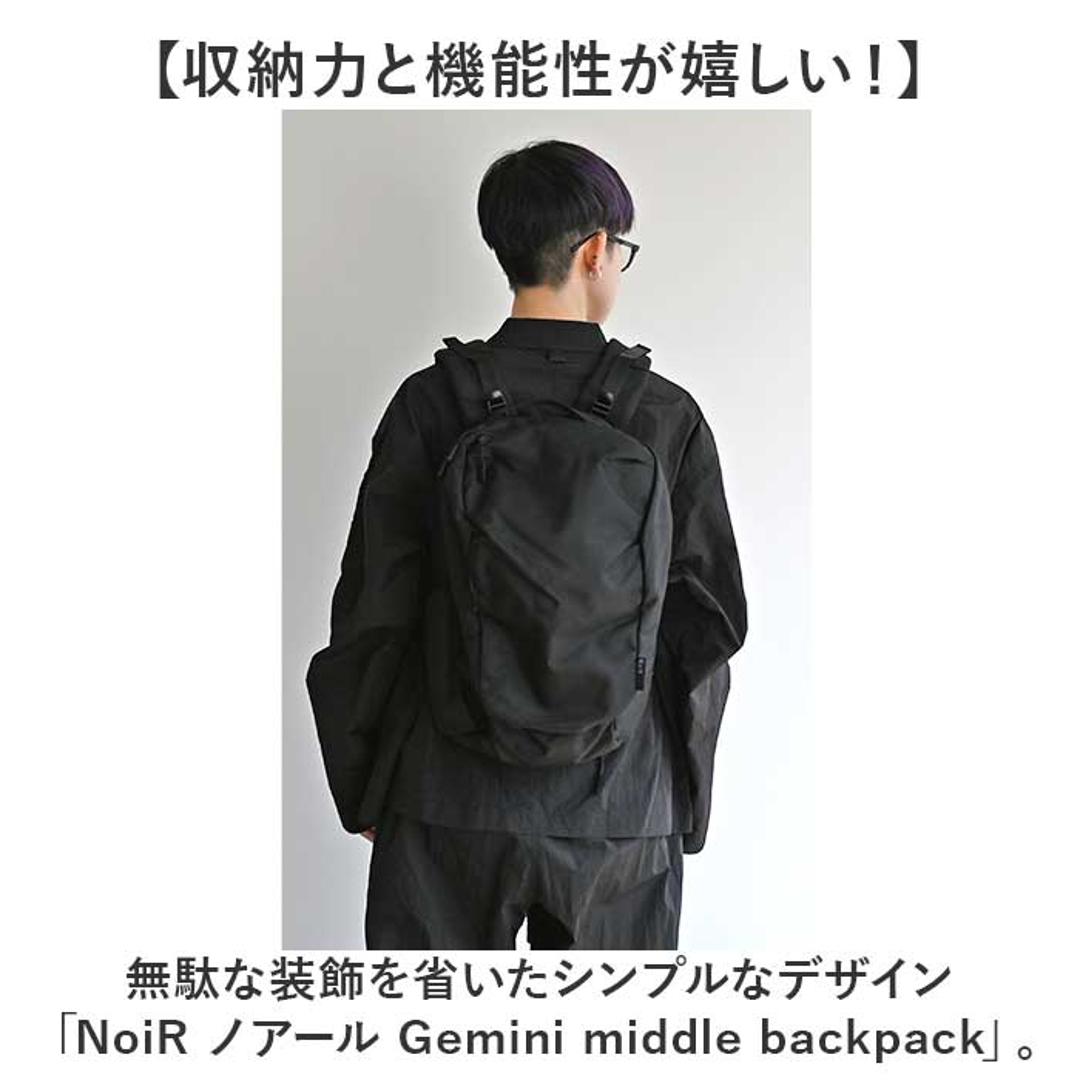 NoiR ノアール リュック N25007 通販 リュックサック バックパック デイパック メンズ 小さめ 14L A4 通学 通勤 撥水 ナイロン カジュアル 軽量 軽い PC収納 パソコン レインカバー 旅行 アウトドア キャリーオン 黒 ブラック 01Black ・