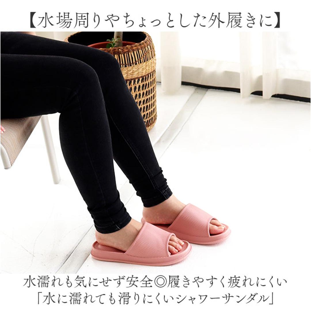オクムラ スリッパ 通販 サンダル シャワーサンダル バススリッパ ビーチサンダル ベランダサンダル バスサンダル スライドサンダル 水に濡れても滑りにくい 滑りにくい プール ベランダ 旅行 洗える 丸洗い 靴 メンズ靴 ブルー Lサイズ