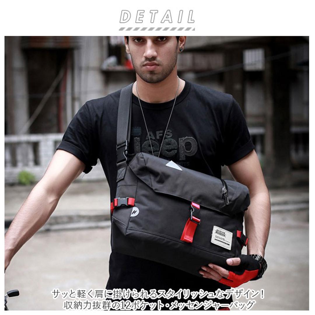 メッセンジャーバッグ 大容量 メンズ 通販 メッセンジャーバック ショルダーバッグ サイドバッグ ボディーバッグ ショルダーバック ボディーバック サイドバック A4 軽量 撥水 斜めがけバッグ 斜めがけバック 斜めがけ 肩掛け 自転車 通勤 通学 ネイビー ・