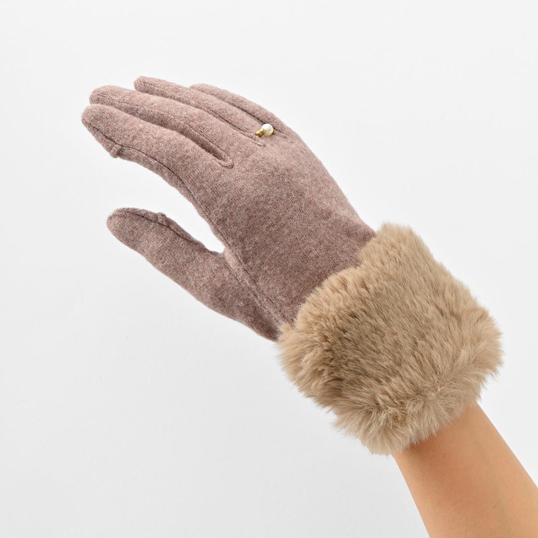 クロダ 手袋 レディース 通販 グローブ 手ぶくろ 暖かい かわいい スマートフォン対応 スマホ 対応 リングビジュー ジャージ 防寒 プレゼント ギフト 女性用 女子 KURODA RM65901L8 ファッション小物 ファッション雑貨 レディース手袋 ブラック 【即日発送】2122cm