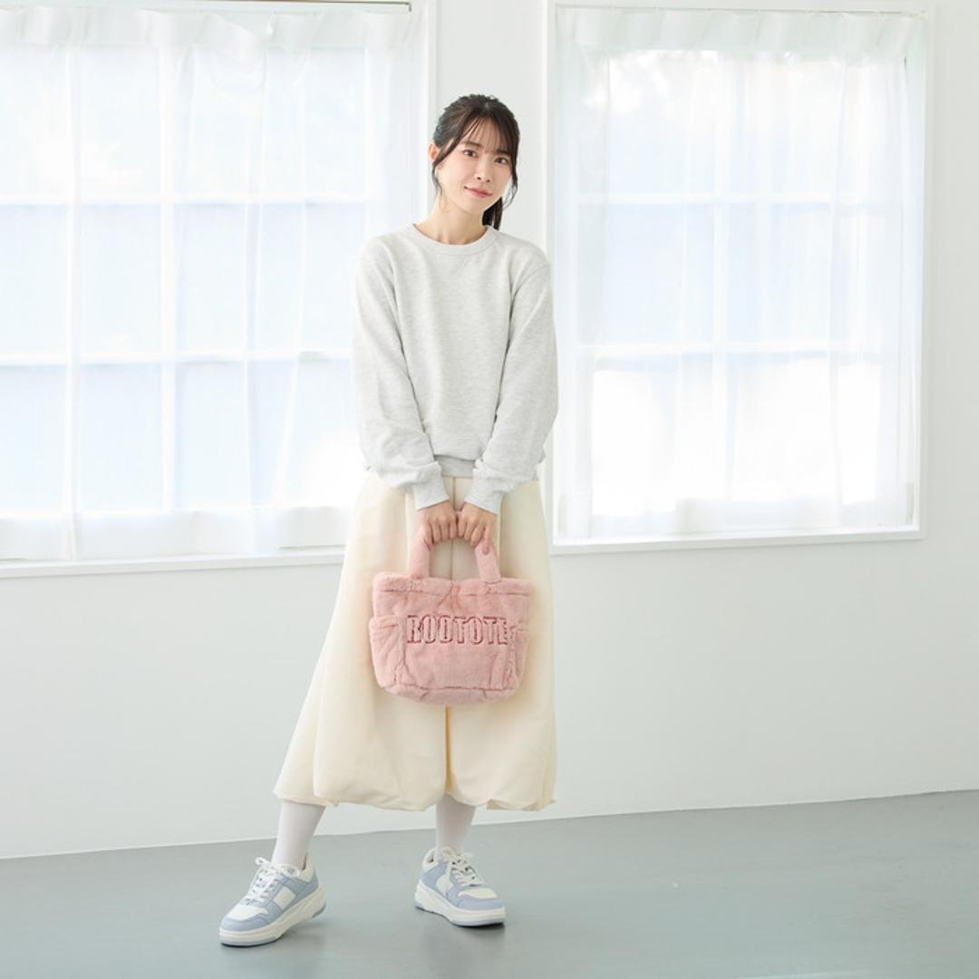 ROOTOTE ルートート トートバッグ 3637 通販 トートバック ハンドバッグ 手提げバッグ 手提げカバン 小さめ サブバッグ SQUARE スクエア シンプル 無地 ロゴ かわいい おしゃれ ふわふわ ふかふか マチあり 旅行 レディースバッグ IVORY ・