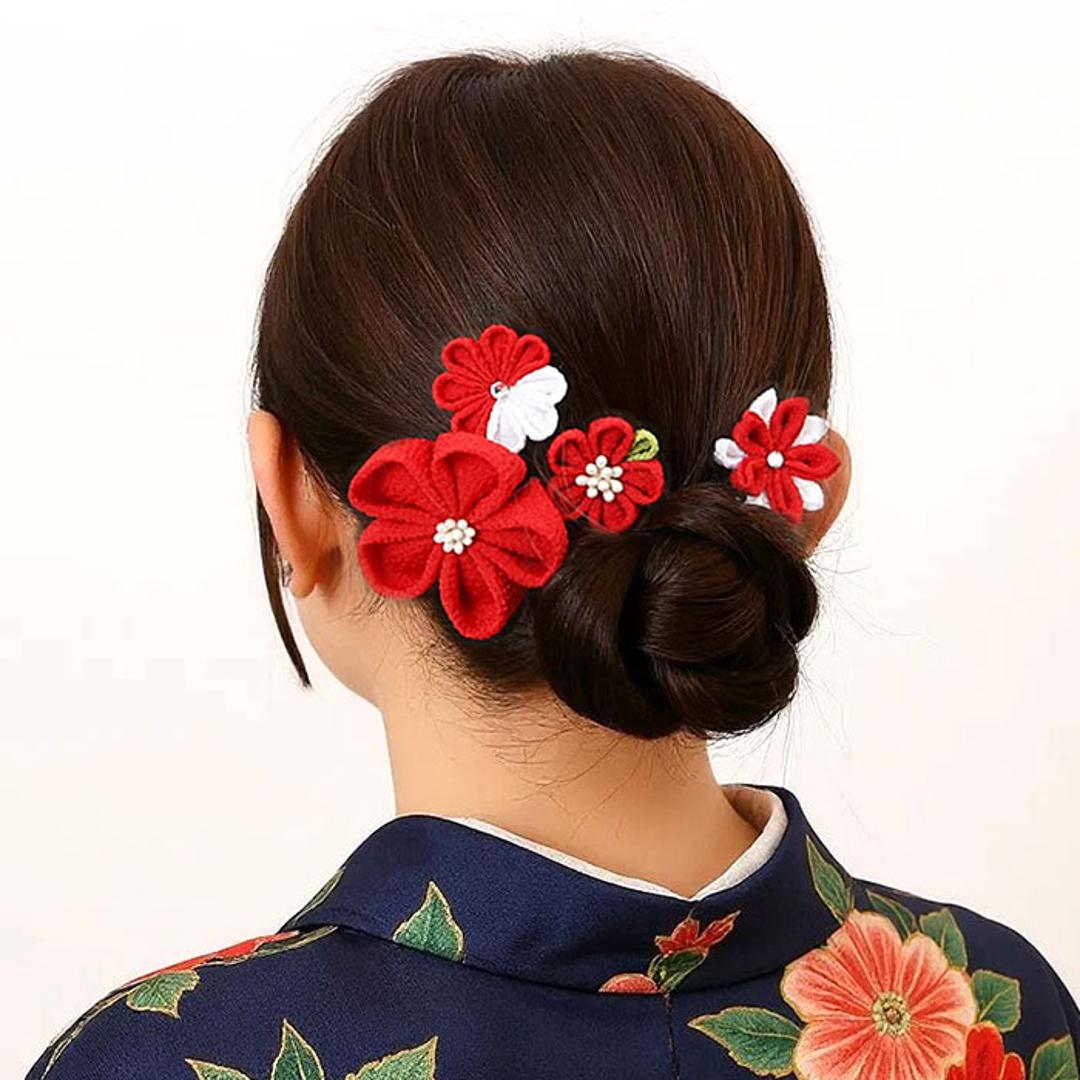 和装 髪飾り 通販 ヘアアクセサリー ヘアアクセ へッドアクセサリー つまみ細工 着物 髪飾りセット uピン コーム ピン ヘアピン まとめ髪 お団子 ヘア 成人式 卒業式 結婚式 浴衣 髪飾り和装 花 おしゃれ オシャレ かわいい 可愛い 華やか アカ ・