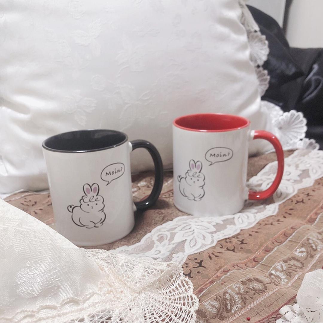 らぱぱかマグカップ らぱぱか マグカップ 通販 らぱぱかマグ マグ カップ コップ コーヒーカップ ティーカップ スープカップ 食器 持ち手付き 持ち手 コーヒー ティー 紅茶 -Kaninchen- 生活雑貨 かわいい 可愛い キッチン雑貨 キッチン ブラック ・