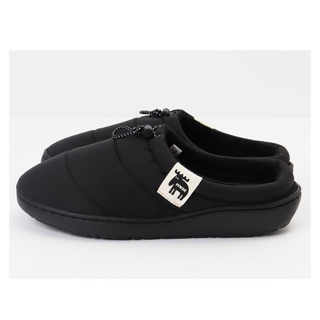 moz モックシューズ 通販 モズ シューズ スリッパ サンダル サボサンダル サボ スリッポン 秋 冬 暖かい キルティング 冬用サンダル 防寒 冬用 かわいい お出かけ 外履き アウトドア キャンプ らくちん 軽量 レディース靴 ブラック 【即日発送】Mサイズ(23.5cm)