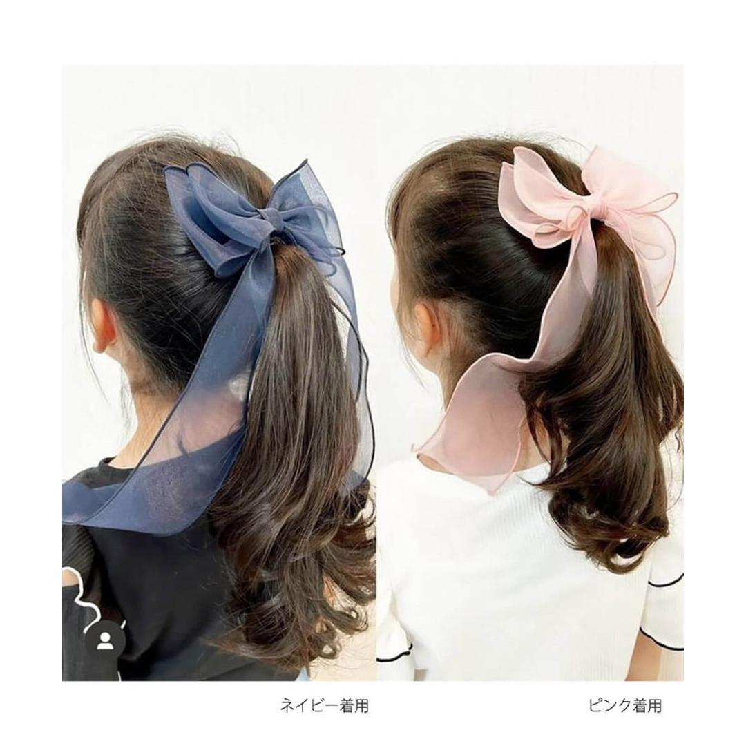 Rora キッズ ヘアゴム リボン 通販 オーガンジー 38042101 アンジュオーガンジーリボンヘアゴム 大きめ 女の子 大人っぽい 卒園式 入学式 卒業式 おしゃれ かわいい オシャレ 可愛い ヘアアレンジ ヘアーアクセサリー ヘアアクセサリー キッズファッション ブラック フリー