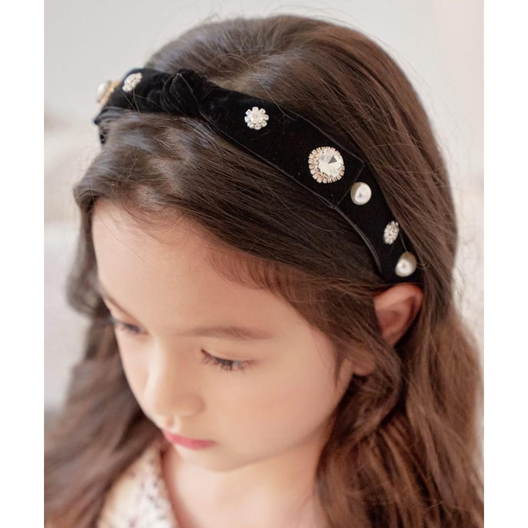 Rora カチューシャ 通販 リボン パール キラキラ 48502102 髪飾り ヘッドドレス 子供 フォーマル 可愛い おしゃれ 発表会 入園式 卒園式 入学式 子ども用アクセサリー ヘアアレンジ ヘアーアクセサリー ヘアアクセサリー キッズファッション ブラック フリー
