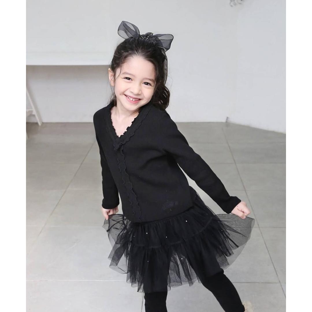 Rora キッズ ヘアゴム リボン 通販 オーガンジー パール 68062301 ウナスヘアゴム 大きめ 女の子 大人っぽい 卒園式 入学式 結婚式 発表会 オシャレ 可愛い おしゃれ かわいい ヘアアレンジ ヘアーアクセサリー ヘアアクセサリー キッズファッション ブラック フリー