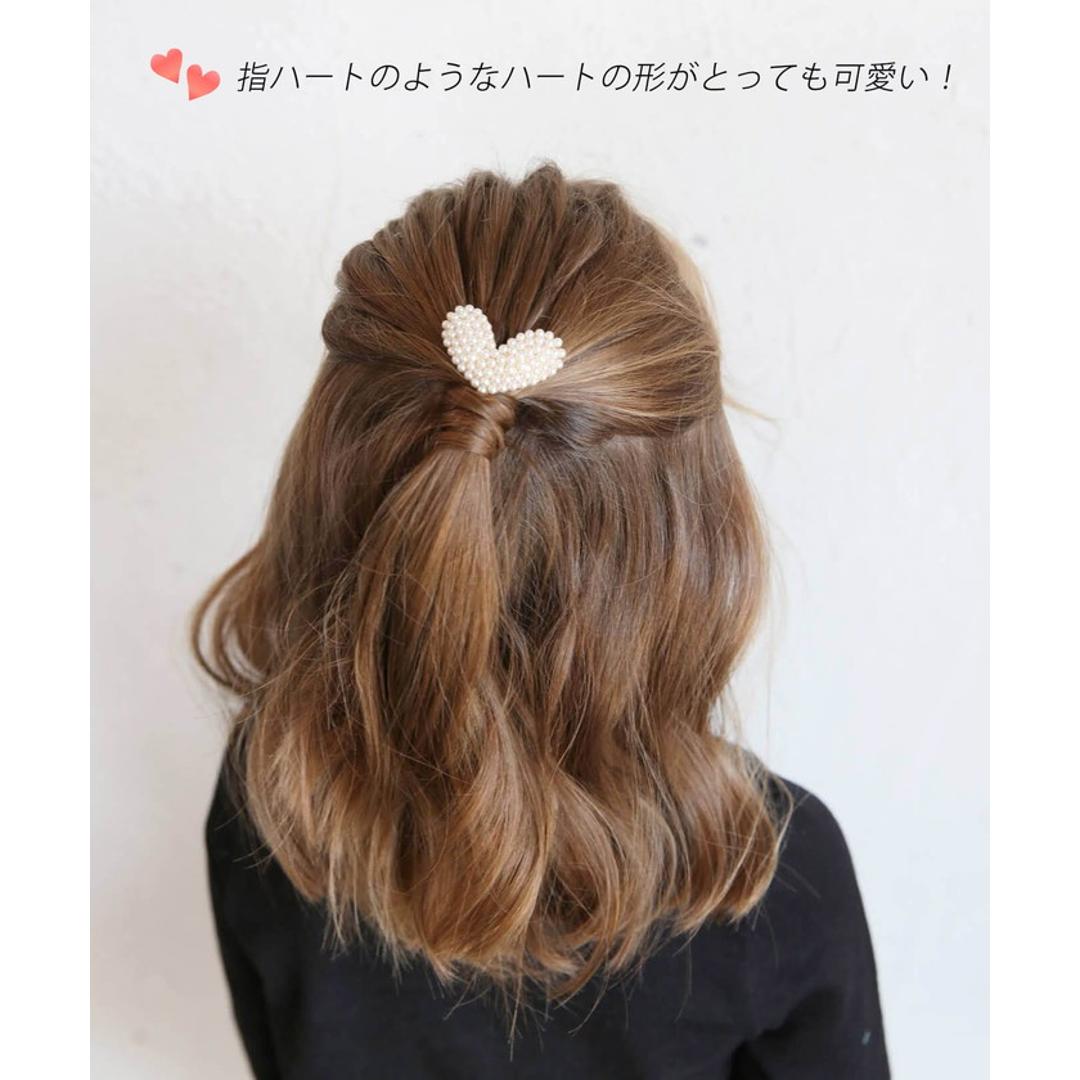 Rora ポニーフック 通販 ハートン 髪飾り ポニー フック ヘアカフ ヘアフック ポニーテール ハート パール ゴールド 女の子 子供 子ども こども フォーマル 卒園式 入学式 卒業式 結婚式 パーティー 発表会 七五三 ヘアアレンジ ヘアアクセサリー ホワイト フリー