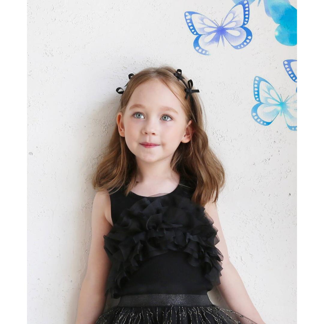 Rora カチューシャ キッズ 通販 エガル リボンカチューシャ ヘッドドレス 髪飾り ヘアバンド リボン 小さい 細め 細い フォーマル 女の子 子供 子ども こども 結婚式 パーティー 卒園式 入学式 七五三 誕生日 かわいい おしゃれ ヘアアクセサリー ブラック フリー