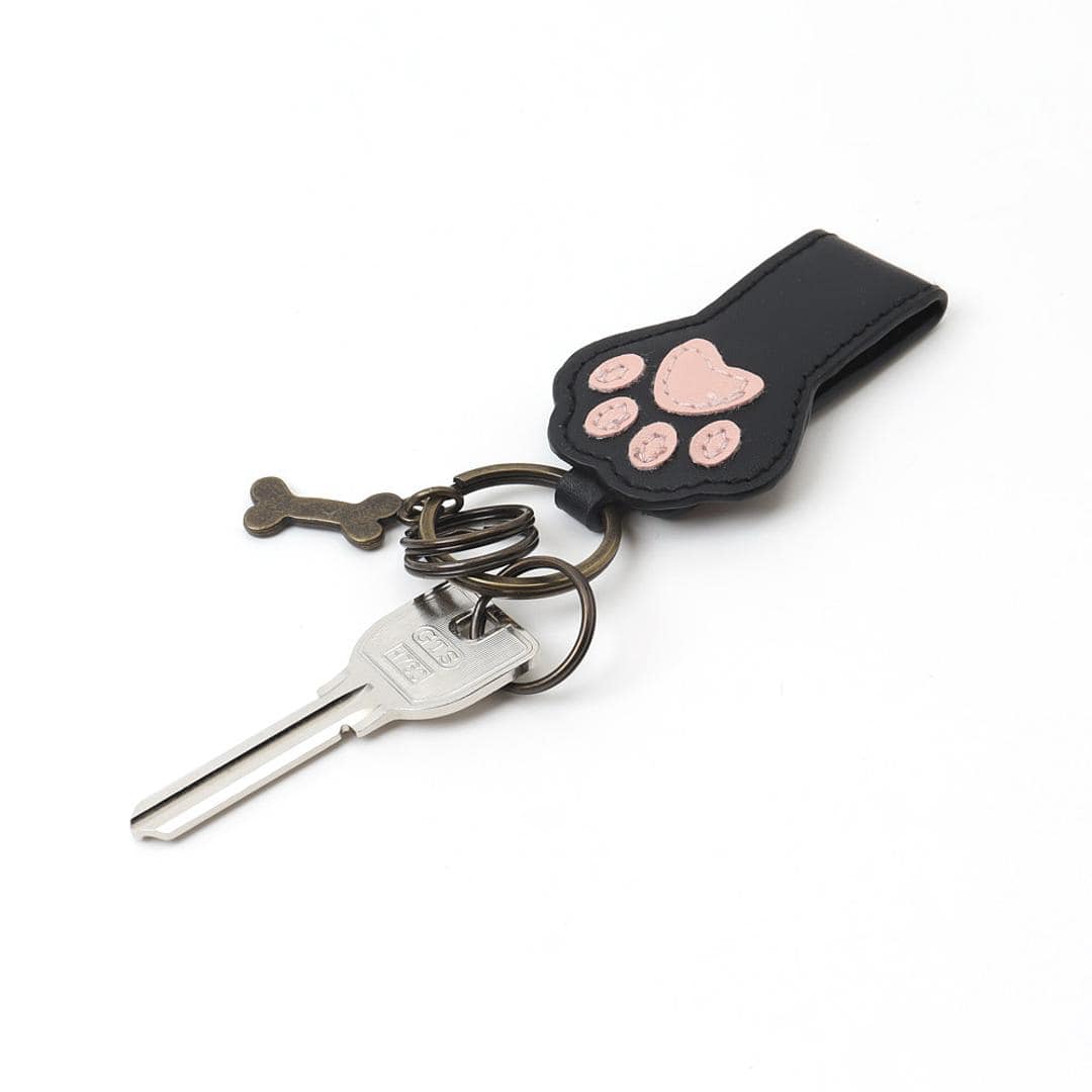 キーリング かわいい 通販 キーホルダー キーチャーム 肉球グッズ ブブリン カギ 鍵 かぎ マグネット付き 可愛い おしゃれ オシャレ レディース 女性 女の子 犬 イヌ いぬ アニマル 動物 ギフト プレゼント 犬グッズ グッズ 小物 生活雑貨 ブラック ・