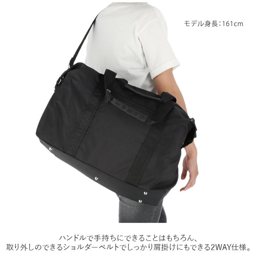 ADEL アデル ボストンバッグ 通販 キャリーオンバッグ 大容量 2WAY 軽量 キャリーオン ショルダー ショルダーバッグ 肩掛け 紐付き 無地 シンプル 底鋲付き ナイロン おしゃれ 旅行 ブラックブラック ・