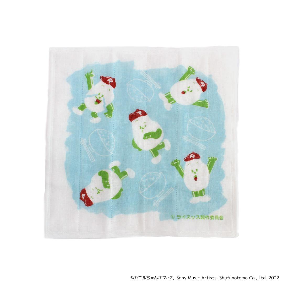ライスッス グッズ 通販 日本製 かや生地 ふきん 布巾 蚊帳生地ふきん 蚊帳生地布巾 手拭き おてふき 台拭き 台ふきん 綿100% キャラクター DJみそしるとMCごはん ケロポンズ オムライスッス キッチンファブリック 配膳用品 キッチン用品 ライスッス ・