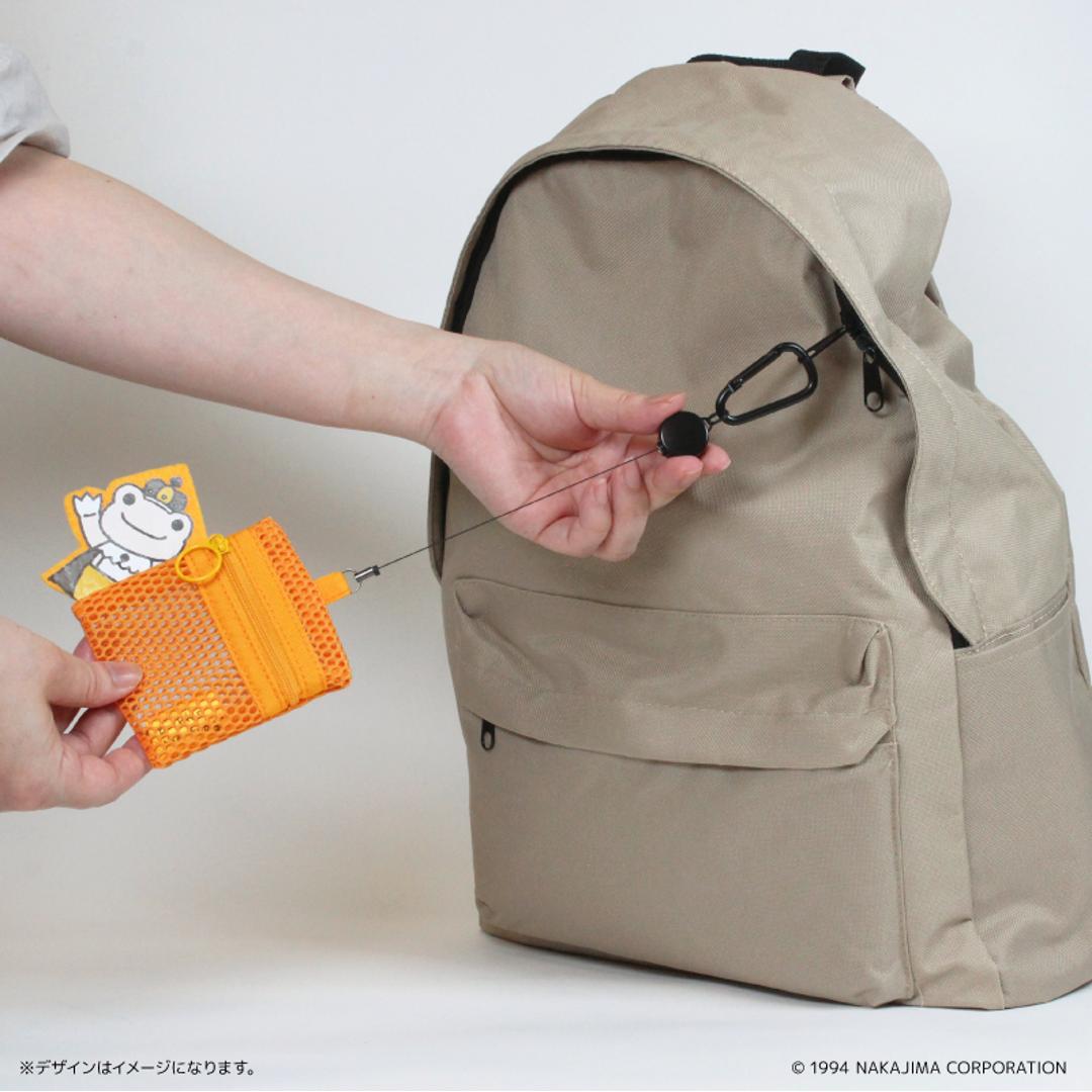 かえるのピクルス グッズ 通販 pickles the frog メッシュポーチ リール付き ポーチ 小さめ ミニポーチ メッシュ 小物入れ 化粧ポーチ カラビナ付き かわいい キャラクター カエルグッズ ピクルスザフロッグ おしゃれ 可愛い オシャレ ベーシック ・