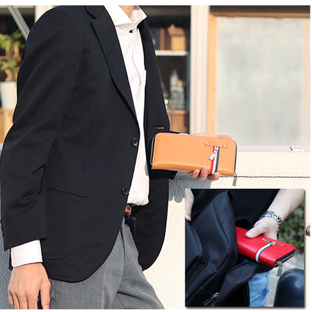 長財布 メンズ ラウンドファスナー 通販 長 財布 サイフ ブランド デイライト ロングウォレット おしゃれ ジュニア 中学生 高校生 男子 男の子 大容量 フェイク レザー 合皮 10代 20代 子供 入学祝い プレゼント ギフト ブラック ・