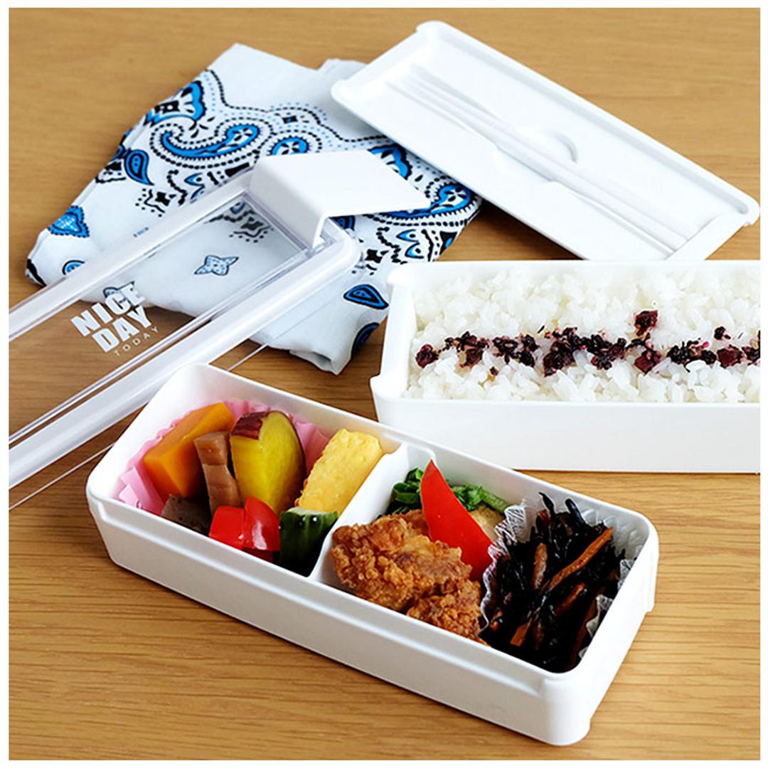 お弁当箱 2段 女性用 通販 ランチボックス 二段弁当箱 弁当箱 お箸付き おべんとうばこ パッキン一体型 食洗機対応 透明ふた レンジ対応 仕切り付き レジャー アウトドア 680ml シンプル おしゃれ 大人 女子 レディース 学生 ブラック ・