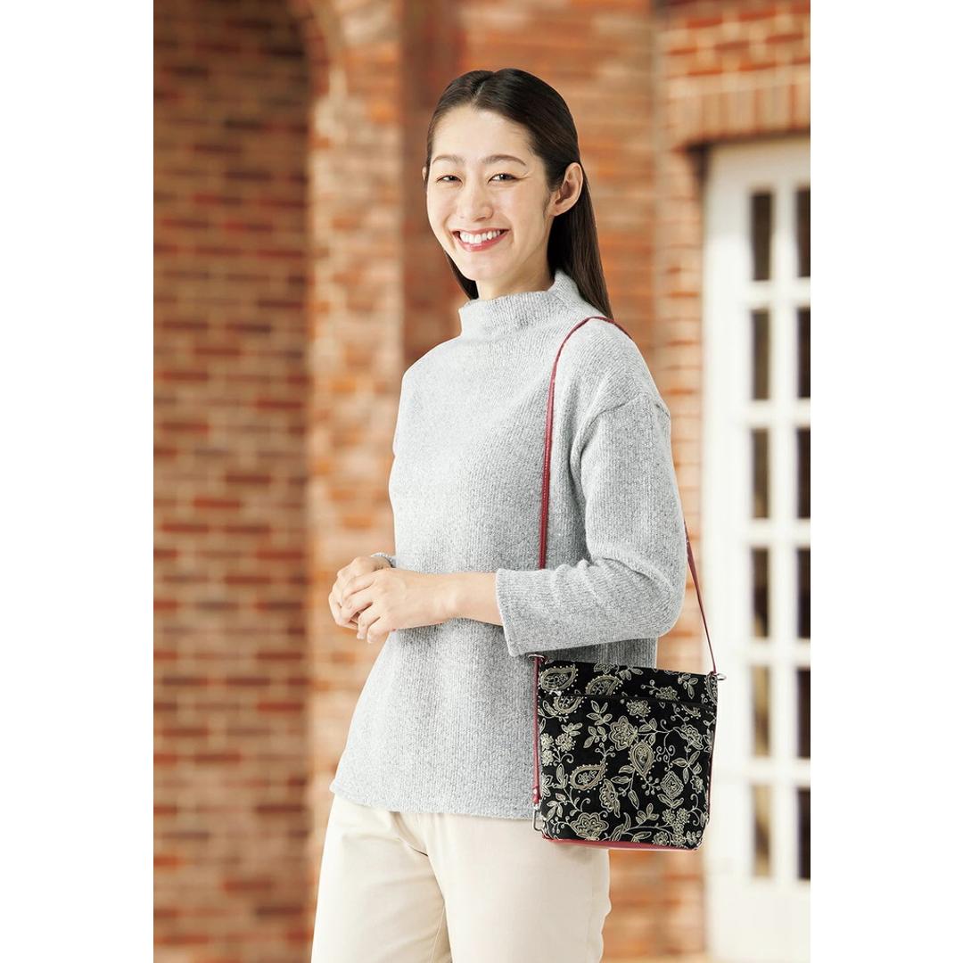 ショルダーバッグ 2way レディース 954144 通販 ショルダーバック ショルダー 肩掛け ななめ掛け 斜めかけ トート 手提げ トートバッグ トートバック 柄 おしゃれ 京都三昌 ペイズリー ギフト プレゼント 贈り物 レディースファッション ショルダーバッグ/ブラック ・