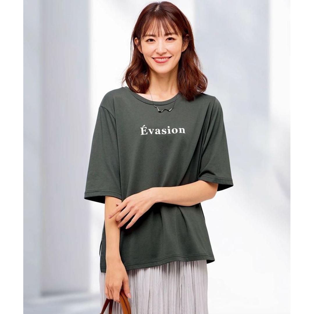 tシャツ レディース 半袖 通販 ロゴTシャツ 半袖Tシャツ レディースTシャツ トップス おしゃれ かわいい 女性 大人 カジュアル シンプル スリット 快適 通気性 レディースファッション カットソー アウトドア キャンプ プレゼント ギフト ホワイト Mサイズ